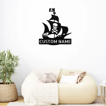 Custom Pirate Ship Metal Sign
