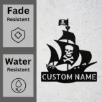 Custom Pirate Ship Metal Sign
