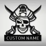 Custom Pirate Skull Metal Sign
