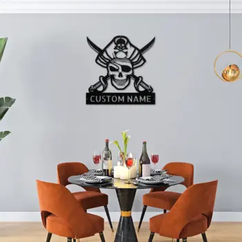 Custom Pirate Skull Metal Sign