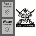 Custom Pirate Skull Metal Sign