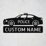 Custom Police Car Metal Sign