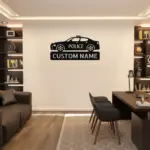 Custom Police Car Metal Sign