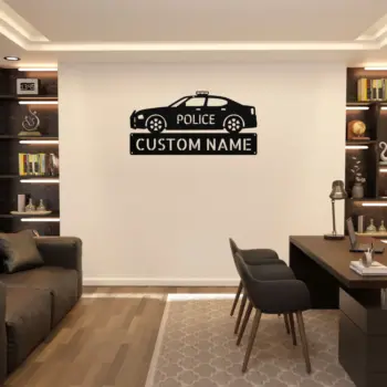 Custom Police Car Metal Sign