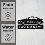 Custom Police Car Metal Sign