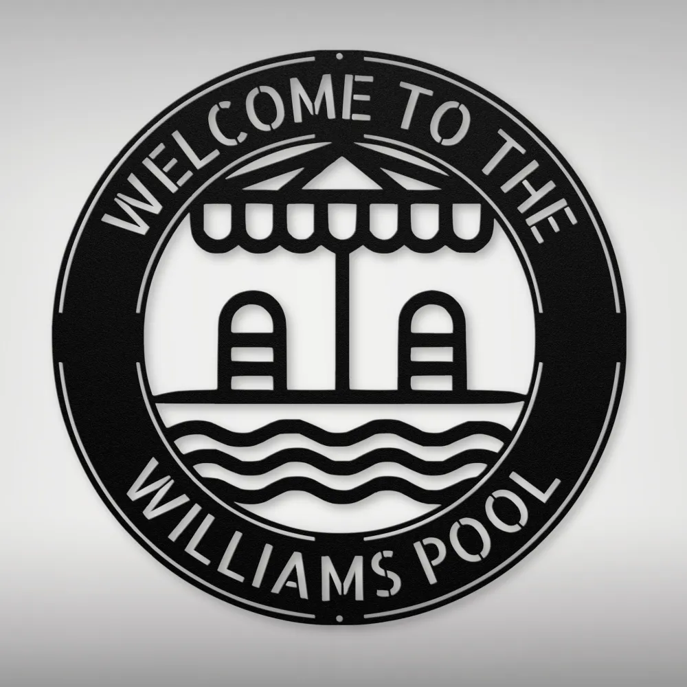 Custom Poolside Metal Sign Custom Poolside Metal Sign