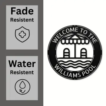 Custom Poolside Metal Sign