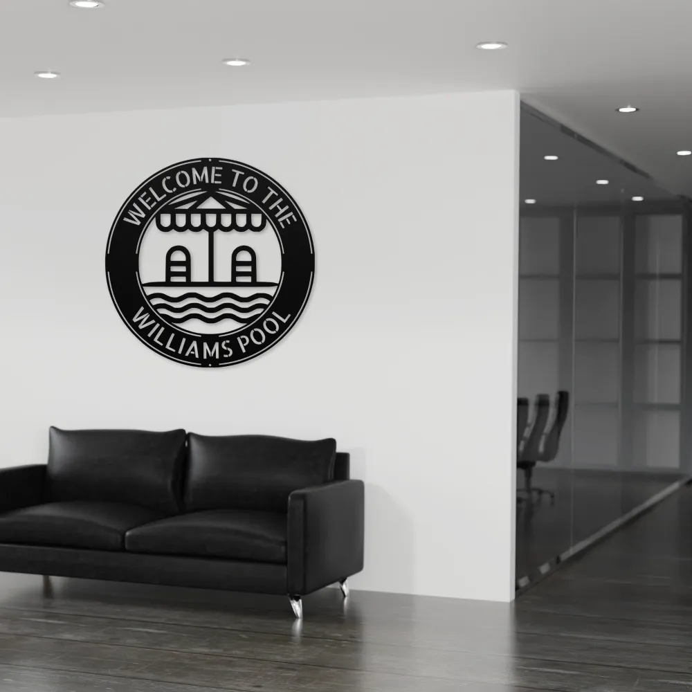 Custom Poolside Metal Sign Custom Poolside Metal Sign