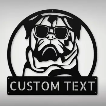 Custom Pug Dog Metal Sign