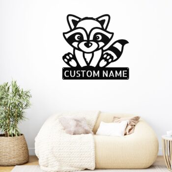 Custom Raccoon Metal Sign