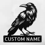 Custom Raven Bird Metal Sign