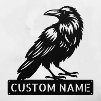 Custom Raven Bird Metal Sign