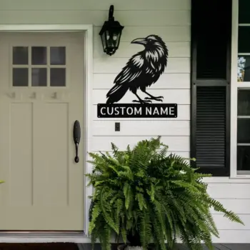 Custom Raven Bird Metal Sign