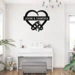 Custom Rings In Heart Metal Sign