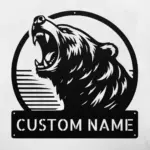 Custom Roaring Bear Metal Sign