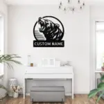 Custom Roaring Bear Metal Sign