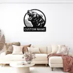 Custom Roaring Bear Metal Sign