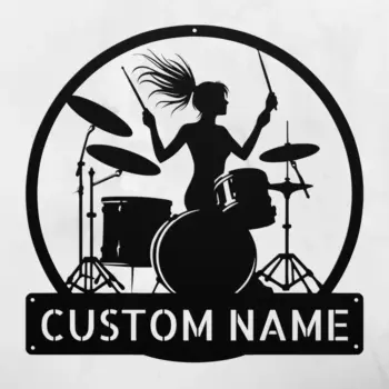 Custom Rock Drummer Metal Sign