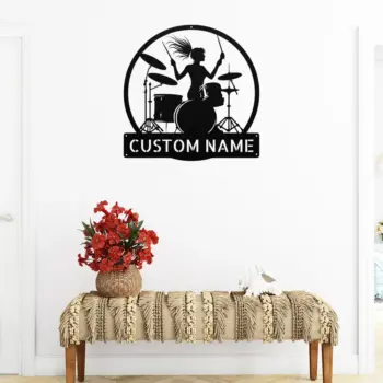 Custom Rock Drummer Metal Sign