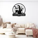 Custom Rock Drummer Metal Sign