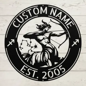 Custom Sagittarius Zodiac Metal Sign