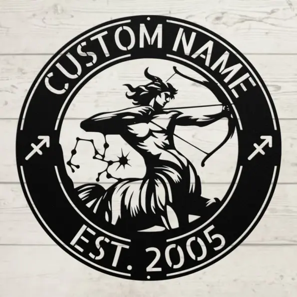 Custom Sagittarius Zodiac Metal Sign