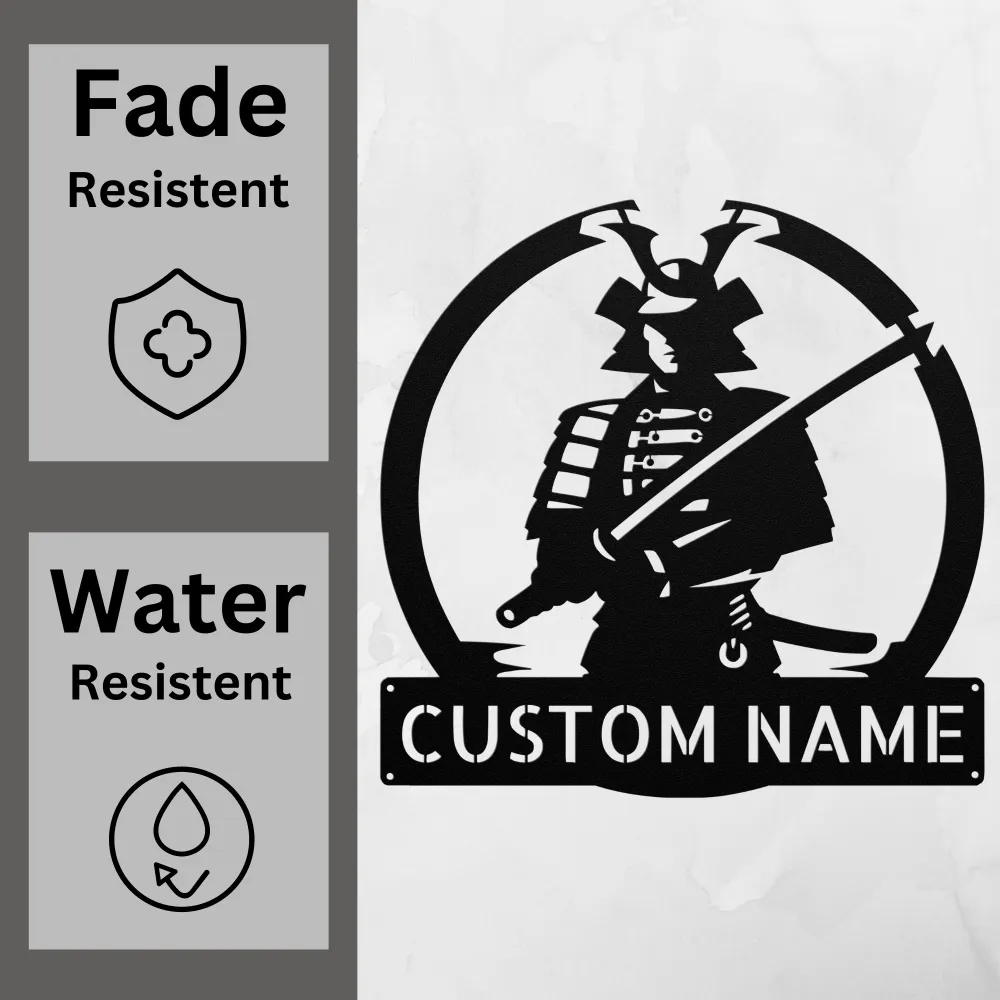 Custom Samurai Metal Sign Custom Samurai Metal Sign