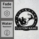 Custom Santa Riding Sleigh Metal Sign