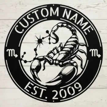 Custom Scorpio Zodiac Metal Sign