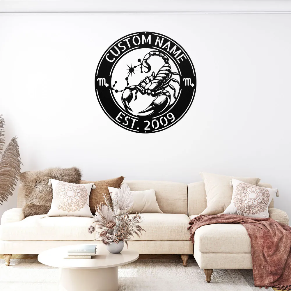 Custom Scorpio Zodiac Metal Sign Custom Scorpio Zodiac Metal Sign