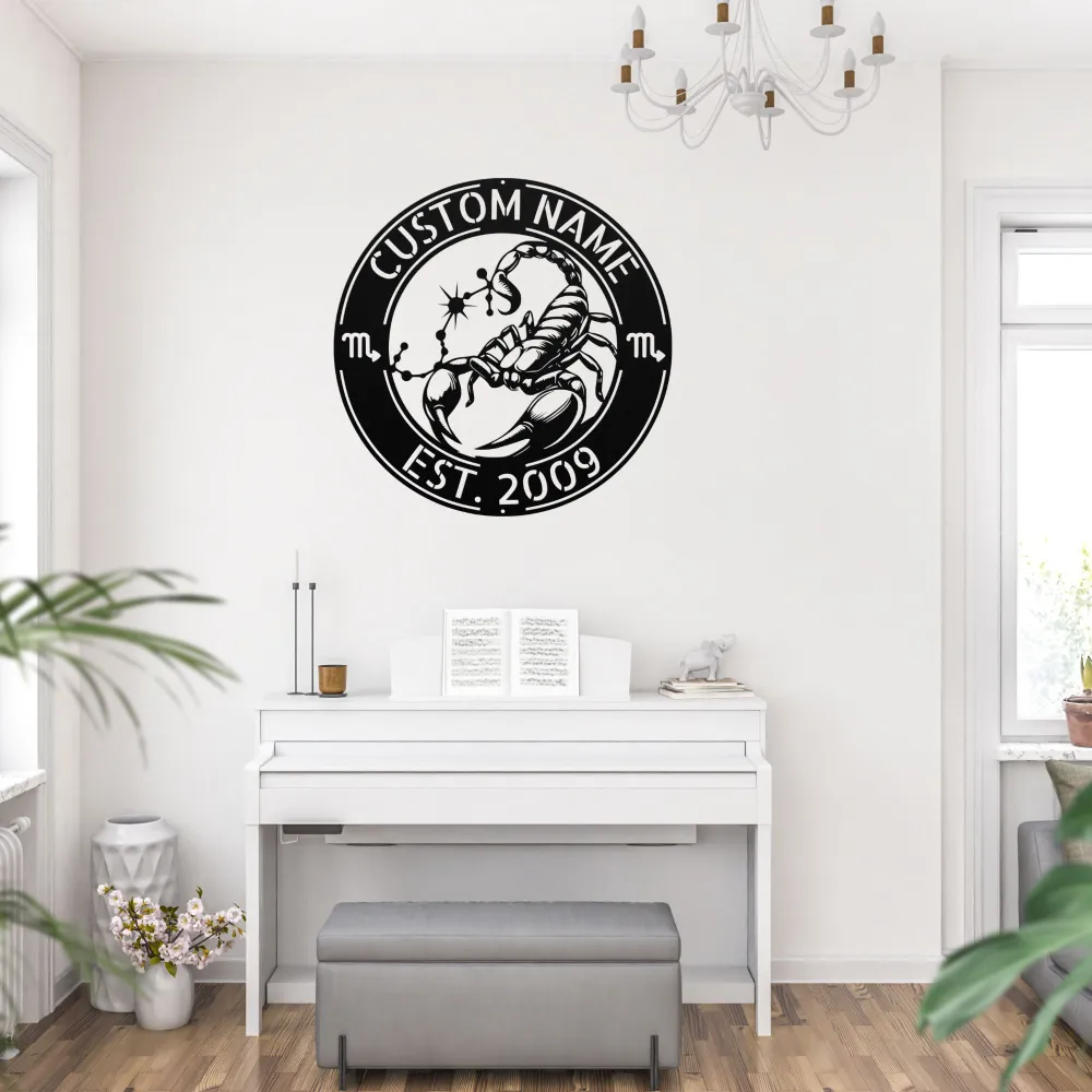 Custom Scorpio Zodiac Metal Sign Custom Scorpio Zodiac Metal Sign