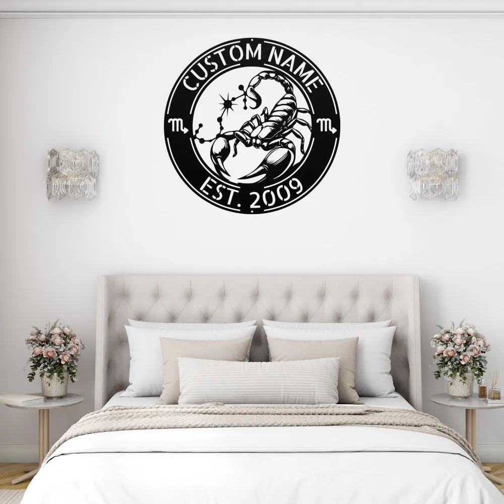 Custom Scorpio Zodiac Metal Sign Custom Scorpio Zodiac Metal Sign