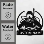 Custom Scuba Diver Metal Sign