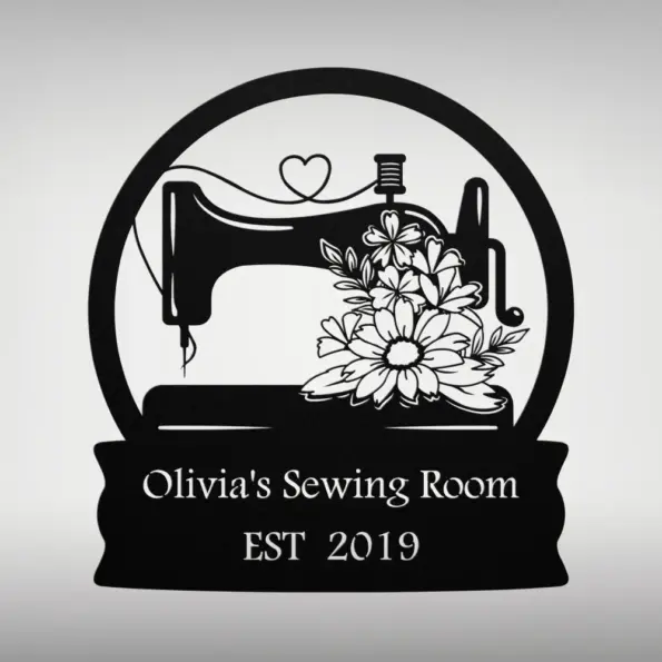 Custom Sewing Machine Metal Sign