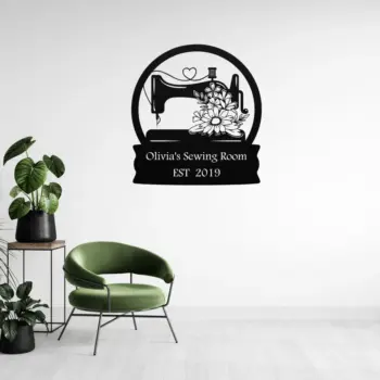 Custom Sewing Machine Metal Sign
