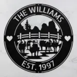 Custom Sheep Scene Metal Sign