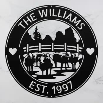 Custom Sheep Scene Metal Sign