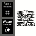 Custom Skull Mechanic Metal Sign