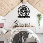 Custom Skull Pilot Metal Sign