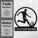 Custom Soccer Player Metal Sign