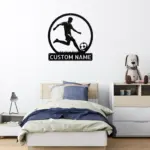 Custom Soccer Player Metal Sign