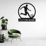 Custom Soccer Player Metal Sign