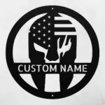 Custom Spartan Helmet Metal Sign