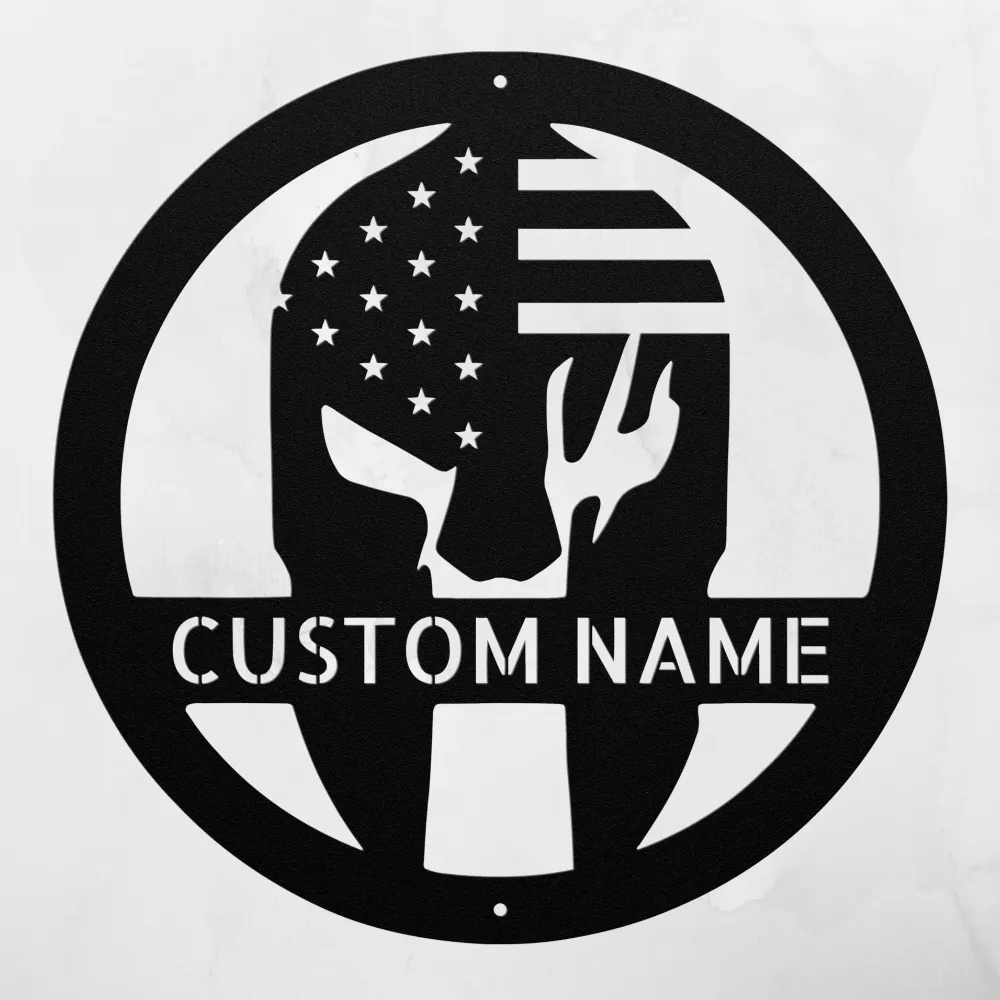 Custom Spartan Helmet Metal Sign Custom Spartan Helmet Metal Sign