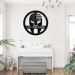 Custom Spartan Helmet Metal Sign