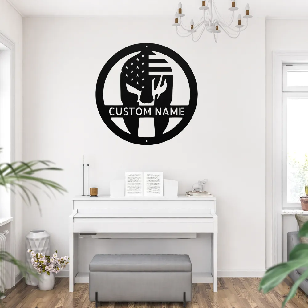 Custom Spartan Helmet Metal Sign Custom Spartan Helmet Metal Sign