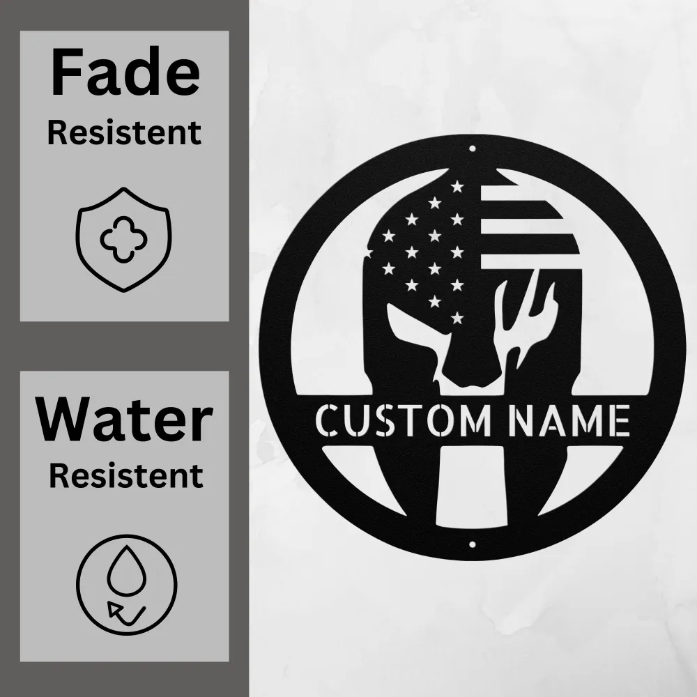 Custom Spartan Helmet Metal Sign Custom Spartan Helmet Metal Sign