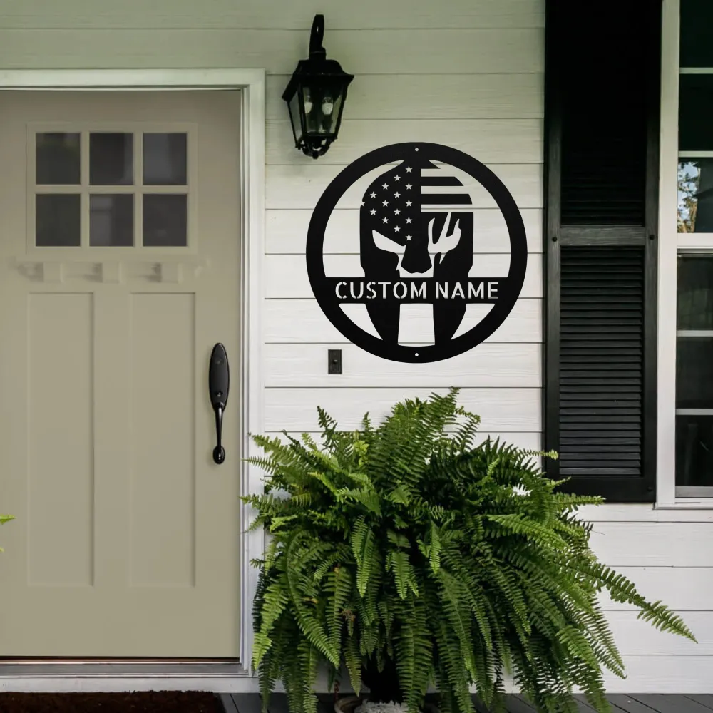 Custom Spartan Helmet Metal Sign Custom Spartan Helmet Metal Sign