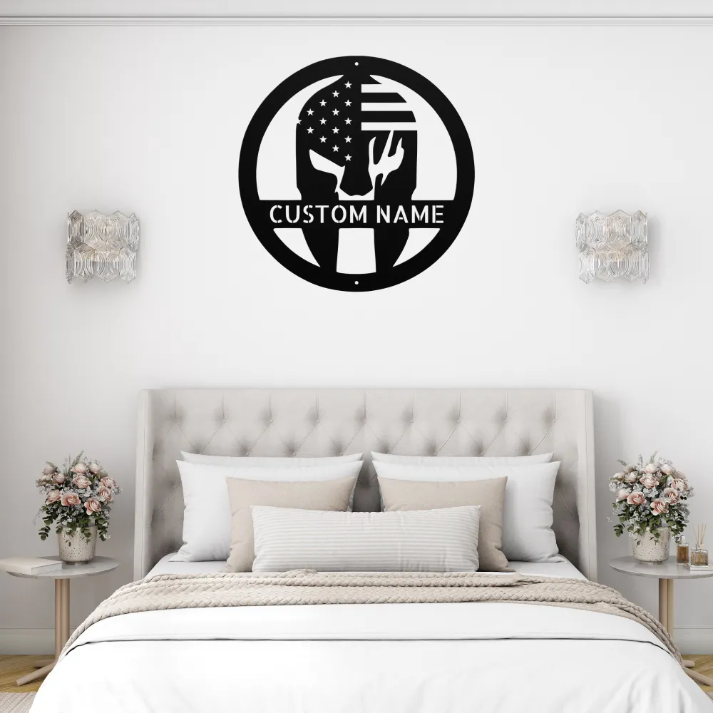 Custom Spartan Helmet Metal Sign Custom Spartan Helmet Metal Sign