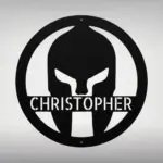 Custom Spartan Helmet Sign